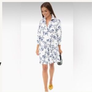 Saloni Tilly Monkey and Branch Poplin Mini Shirtdress Size 6 New With Tags NWT